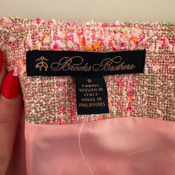 NWT Brooks Brothers Pink and Green Plaid Mini Skirt - Picture 3 of 5